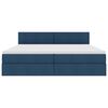 vidaXL Bett mit Stauraum und LED mit Matratze Blau 200 x 200 cm Stoff