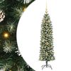 vidaXL Künstlicher schlanker Weihnachtsbaum Grün und Weiß 150 cm