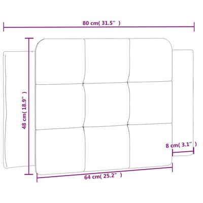 vidaXL Kopfteil-Kissen Grau 80 cm Kunstleder