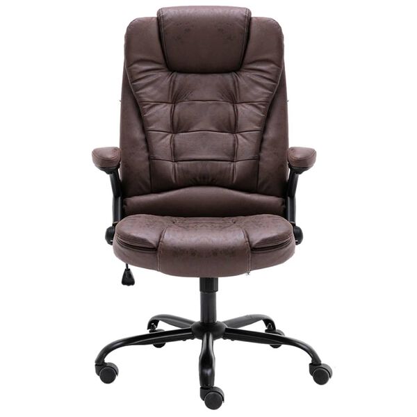 vidaXL B&uuml;rostuhl Dunkelbraun Wildleder-Optik