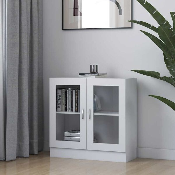 vidaXL Vitrinenschrank Wei&szlig; 82,5x30,5x80 cm Holzwerkstoff