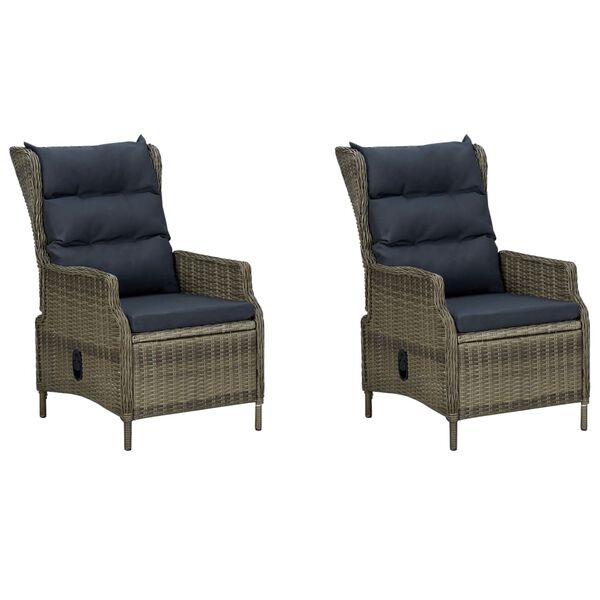 vidaXL 7-tlg. Garten-Essgruppe mit Kissen Poly Rattan Braun