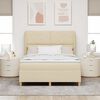 vidaXL Boxspringbett mit Matratze Dunkelgrau 90x190 cm Creme Stoff