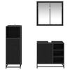 vidaXL Badezimmerm&ouml;bel-Set 3 pcs Schwarz Eichen-Optik Holzwerkstoff