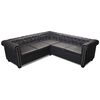 vidaXL Chesterfield-Ecksofa 5-Sitzer Kunstleder Schwarz