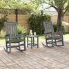 vidaXL Schaukelstuhl 3 pcs Hellgrau Polyethylen