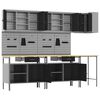 vidaXL Arbeitsschrankset mit Schubladen 10 pcs Schwarz und Grau