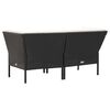 vidaXL 6-tlg. Garten-Lounge-Set mit Auflagen Poly Rattan Schwarz