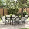 vidaXL Garten Essgruppe mit Kissen 7 pcs Schwarz Poly-Rattan