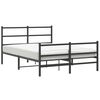 vidaXL Bettgestell mit Kopf- und Fu&szlig;teil Metall Schwarz 140x190 cm