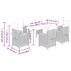 vidaXL 7-tlg. Garten-Essgruppe mit Kissen Braun Poly Rattan