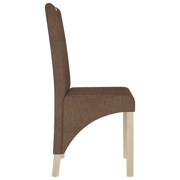 vidaXL Esszimmerst&uuml;hle 2 Stk. Braun Stoff