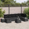 vidaXL Gartensofa-set mit Kissen 8 pcs Schwarz Poly-Rattan