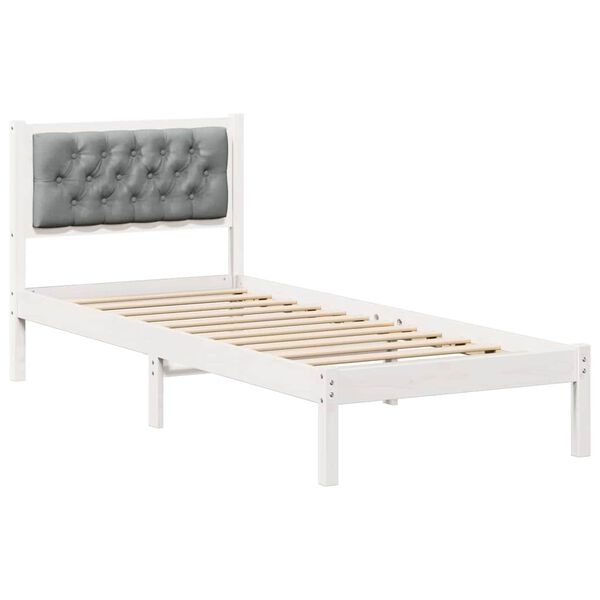vidaXL Bettrahmen Hellgrau 80 x 200 cm Massives Kiefernholz