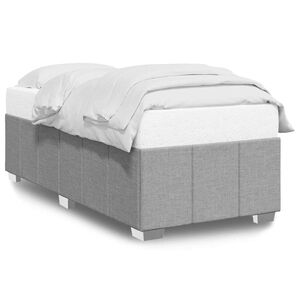 vidaXL Bettgestell ohne Matratze hellgrauer Stoff Twin XL