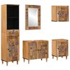 vidaXL Badezimmerm&ouml;bel-Set mit Schubladen 5 pcs Natur Massivholz Mango