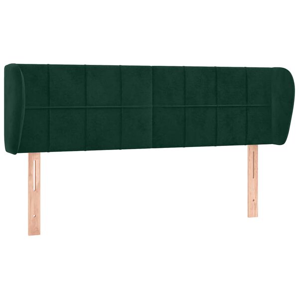vidaXL Kopfteil mit Ohren Dunkelgr&uuml;n 147x23x78/88 cm Samt