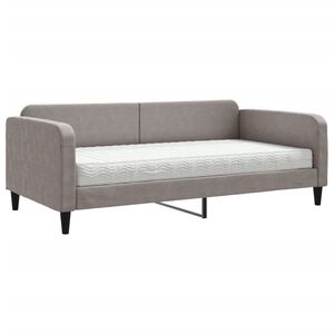 vidaXL Tagesbett mit Matratze Taupe 100x200 cm Stoff
