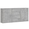 vidaXL Sideboards 3 Stk. Betongrau 60x31x84 cm Holzwerkstoff