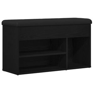vidaXL Schuhbank Schwarz Eichen-Optik 80 x 30 x 45 cm Holzwerkstoff