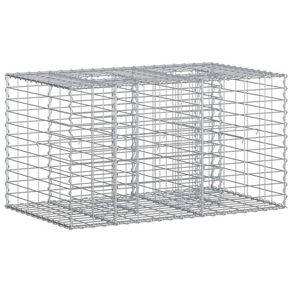vidaXL Gabionen Hochbeet Silber 100 x 60 x 55 cm Verzinkter Stahl