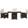 vidaXL Garten Essgruppe mit Kissen 5 pcs Braun Poly-Rattan