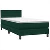 vidaXL Boxspringbett mit Matratze & LED Dunkelgr&uuml;n 80x220 cm Samt