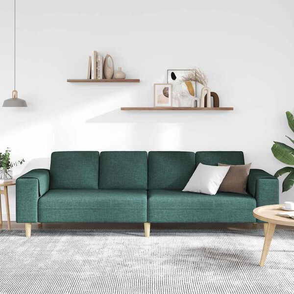 vidaXL Wohnzimmer Couch Dunkelgr&uuml;n 250 x 77 x 76 cm Polyester