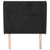 vidaXL Kopfteil mit Ohren Schwarz 93x23x118/128 cm Samt