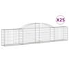 vidaXL Gabionen mit Hochbogen 25 Stk. 300x30x60/80 cm Verzinktes Eisen
