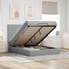 vidaXL Ottoman-Bett mit Matratze & LEDs Hellgrau 140x200 cm Stoff