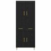 vidaXL Highboard Schwarz Eichen-Optik 69,5 x 34 x 180 cm Holzwerkstoff