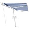 vidaXL Standmarkise Manuell Einziehbar 450x300 cm Blau/Wei&szlig;
