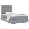 vidaXL Aufbewahrungsbett mit Matratze Hellgrau 120 x 200 cm Polyester