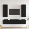vidaXL 4-tlg. TV-Schrank-Set Schwarz Holzwerkstoff
