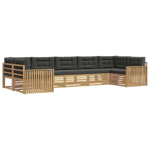 vidaXL Outdoor-Sofagarnitur 7 Stk. Wei&szlig; und Anthrazit