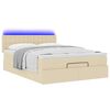 vidaXL Ottomane Bett mit Matratze & LEDs Creme 140x190 cm Stoff