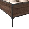 vidaXL Bettgestell Braun Eichen-Optik 100x200 cm Holzwerkstoff Metall
