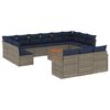 vidaXL 14-teiliges Gartensofa-Set mit Kissen, grau, Polyrattan