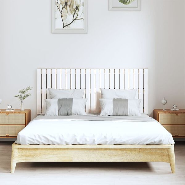 vidaXL Wand-Kopfteil Wei&szlig; 147x3x60 cm Massivholz Kiefer