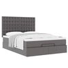 vidaXL Ottoman-Bett mit Matratze Grau 140x200 cm Kunstleder