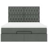 vidaXL Ottoman-Bett mit Matratze Dunkelgrau 140x190 cm Stoff