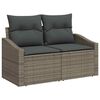 vidaXL Gartensofa-set mit Kissen mit Speicher 7 pcs Grau Poly-Rattan