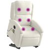 vidaXL Massagesessel mit Aufstehhilfe Elektrisch Creme Samt