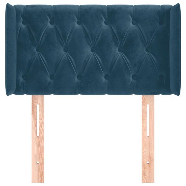 vidaXL Kopfteil mit Ohren Dunkelblau 83x16x78/88 cm Samt