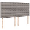 vidaXL Boxspringbett mit Matratze Taupe 200x200 cm Stoff