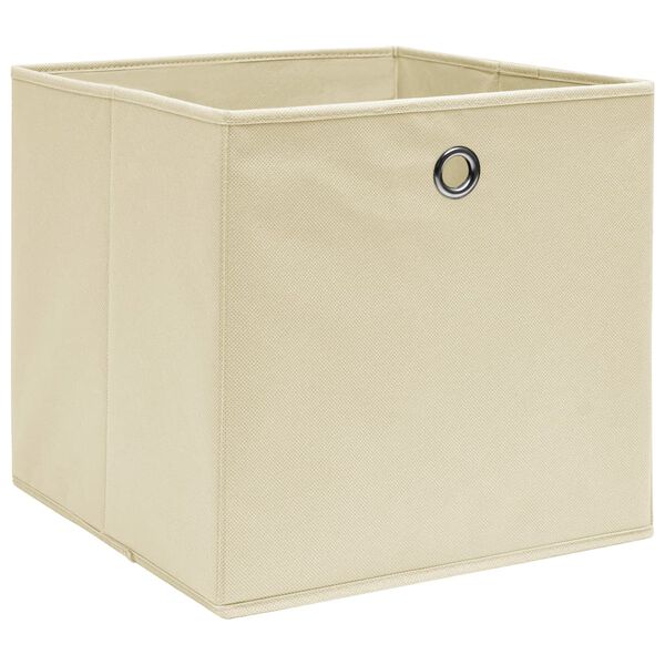 vidaXL Aufbewahrungsboxen 10 Stk. Vliesstoff 28x28x28 cm Creme