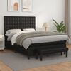 vidaXL Boxspringbett mit Matratze Schwarz 140x200 cm Kunstleder