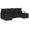 vidaXL Sofa Set 6 stk. Schwarz Poly-Rattan