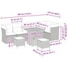 vidaXL Garten-Sofa-Set mit Kissen mit Speicher 9 pcs Schwarz und Creme